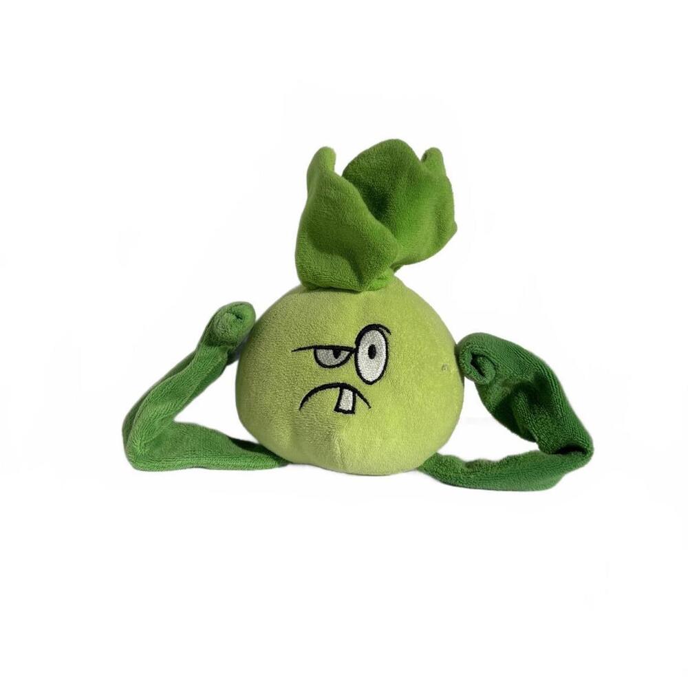 Plants Vs. Zombies Bok Choy Plush Linxin 6'' PvZ Light Green Long Arm Plush RARE